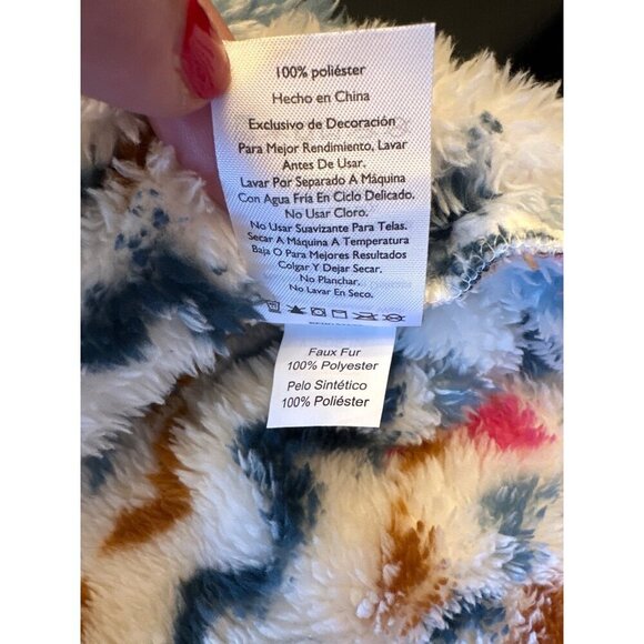 Eddie Bauer Womens Faux Fur Pullover Sweater XXL Multicolor - Picture 5 of 6